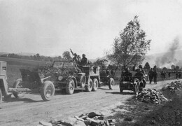 German troop column and vehicles