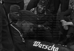 Aircrew inscribe 'Warscha' bomb